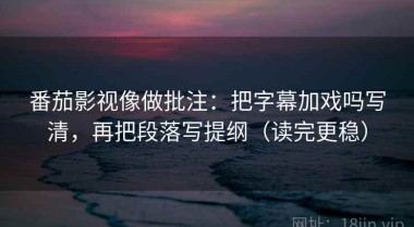 番茄影视像做批注：把字幕加戏吗写清，再把段落写提纲（读完更稳）