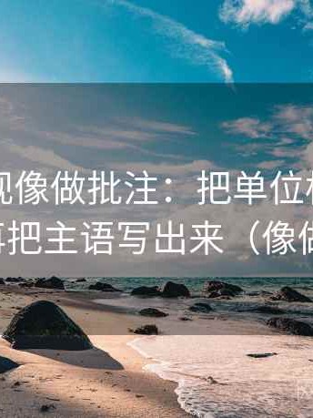 可可影视像做批注：把单位标了吗写清，再把主语写出来（像做排错）