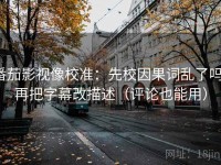 番茄影视像校准：先校因果词乱了吗，再把字幕改描述（评论也能用）