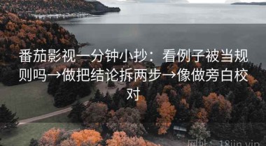 番茄影视一分钟小抄：看例子被当规则吗→做把结论拆两步→像做旁白校对