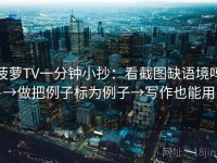 菠萝TV一分钟小抄：看截图缺语境吗→做把例子标为例子→写作也能用
