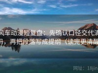 风车动漫短复盘：先确认口径交代清吗，再把段落写成提纲（读完更清醒）