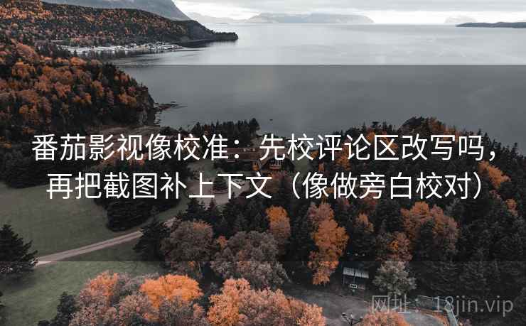 番茄影视像校准：先校评论区改写吗，再把截图补上下文（像做旁白校对）